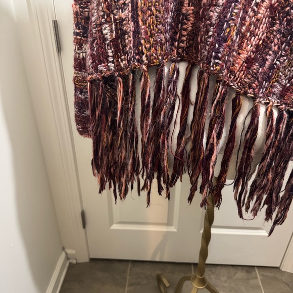 Free People Multicolor Fringed Cardigan, Sz Medium, Like New, Wool & Alpaca - Picture 12 of 14